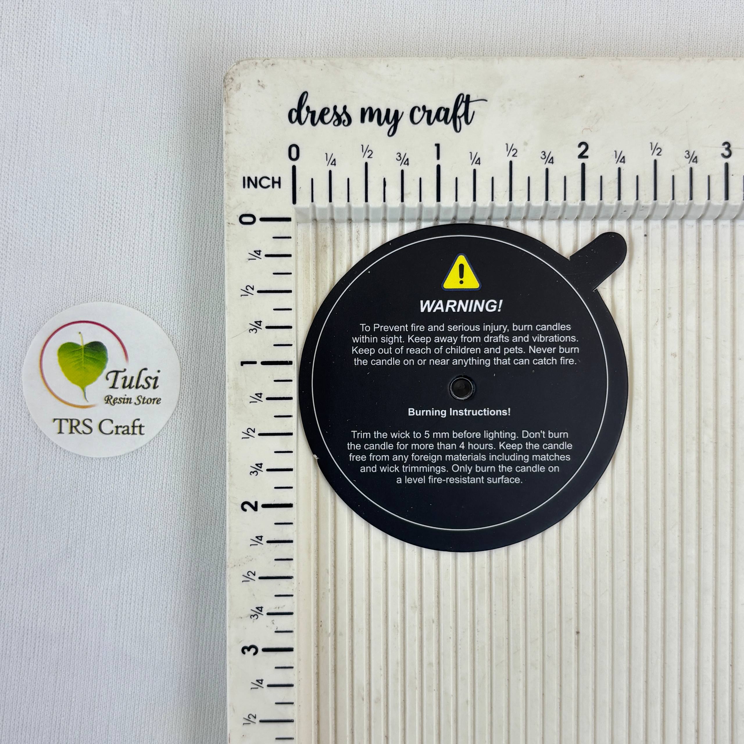 Candle Warning Label (A) - 6 Cm Black