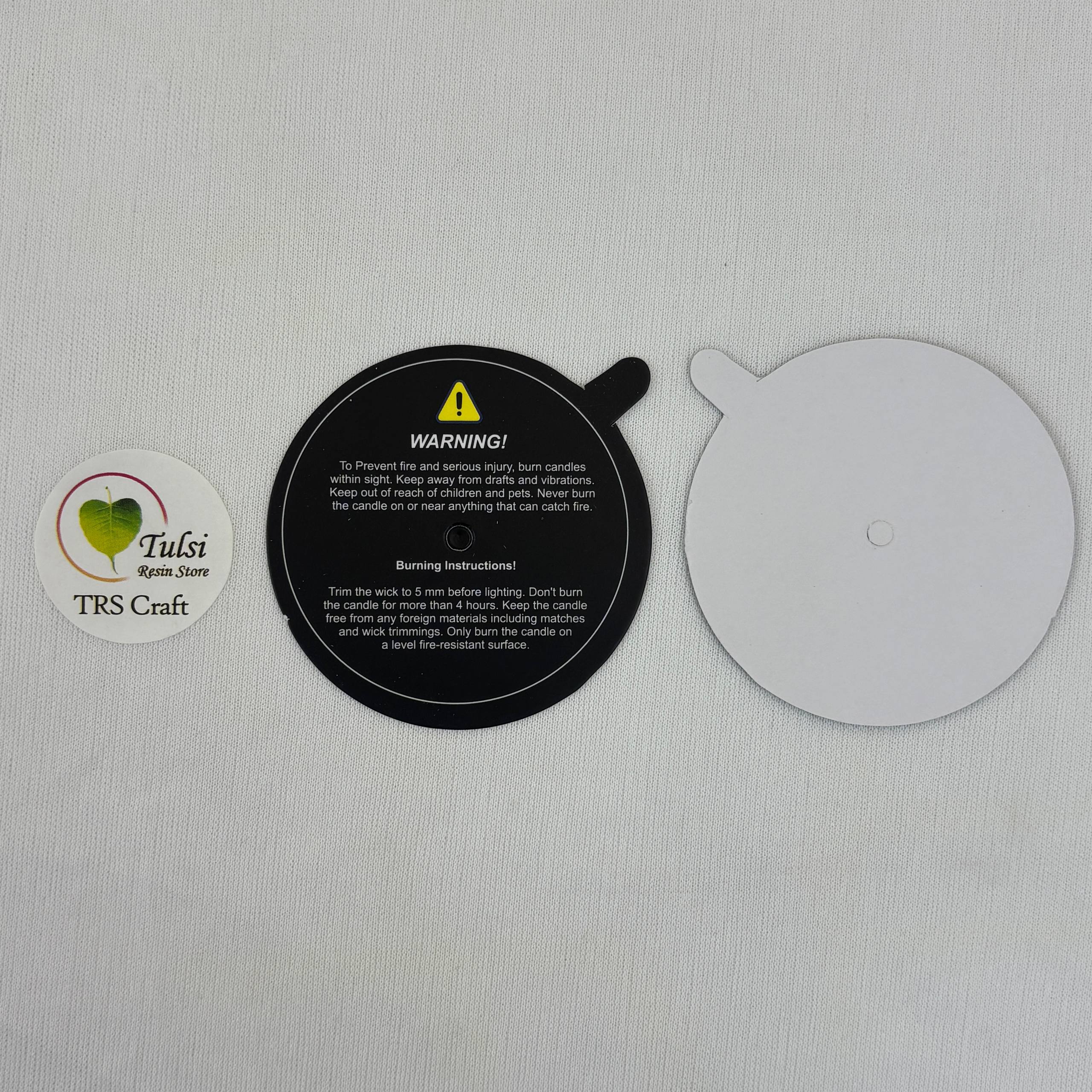 Candle Warning Label (A) - 6 Cm Black