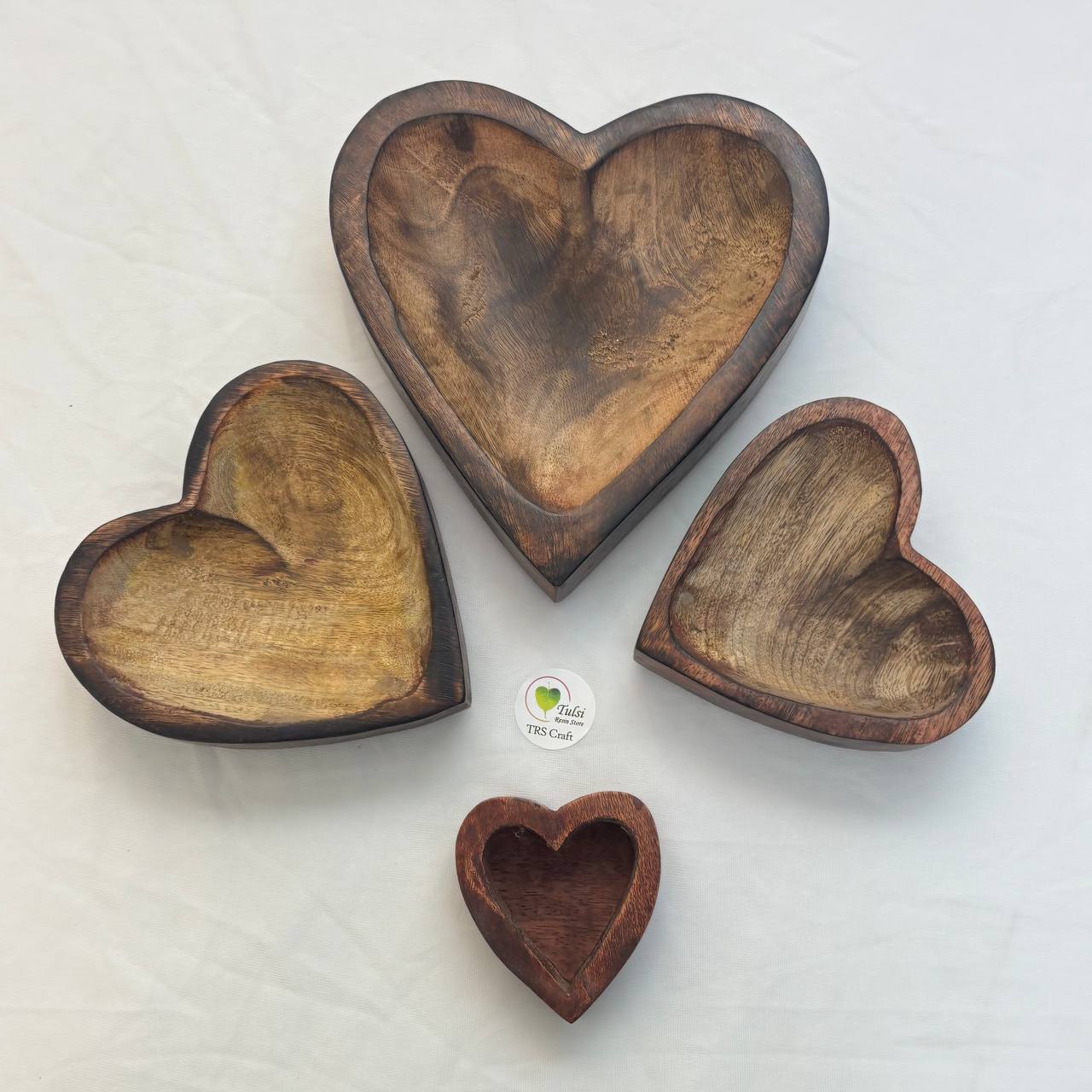 Heart Wooden Candle Bowl