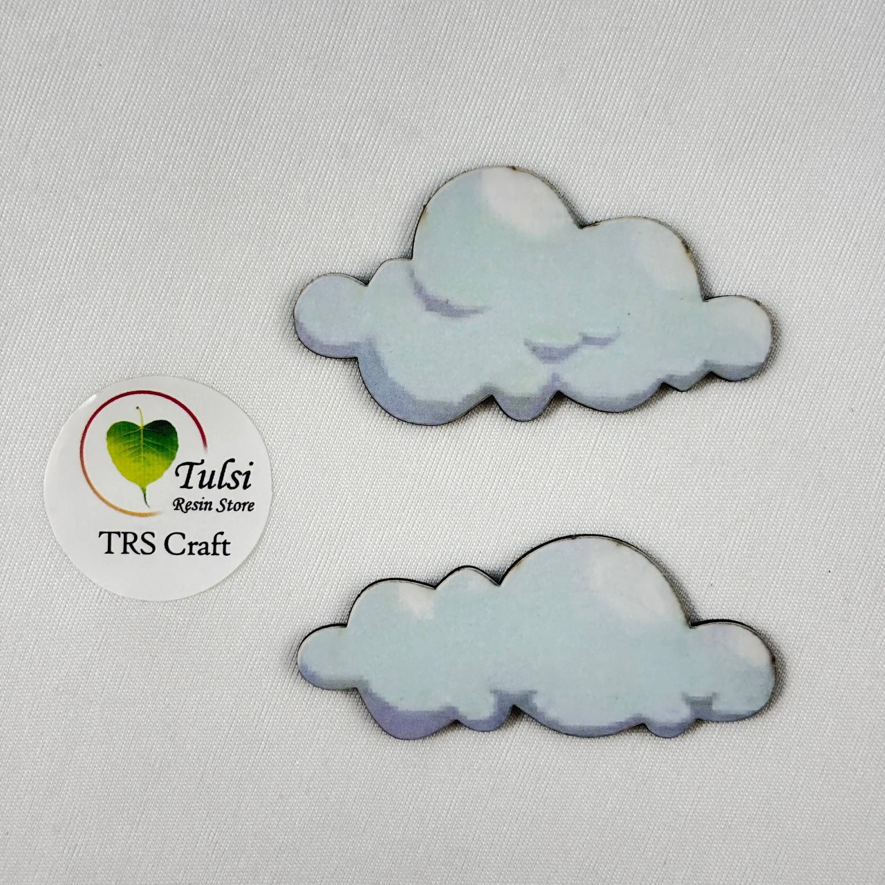 MDF Printed Cloud - Set of 2 - - Tulsi Resin Store