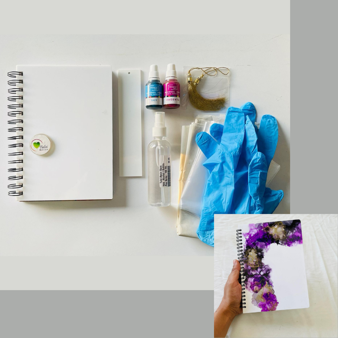 DIY Alcohol Ink Kit - Diary & Bookmark Tulsi Resin Store