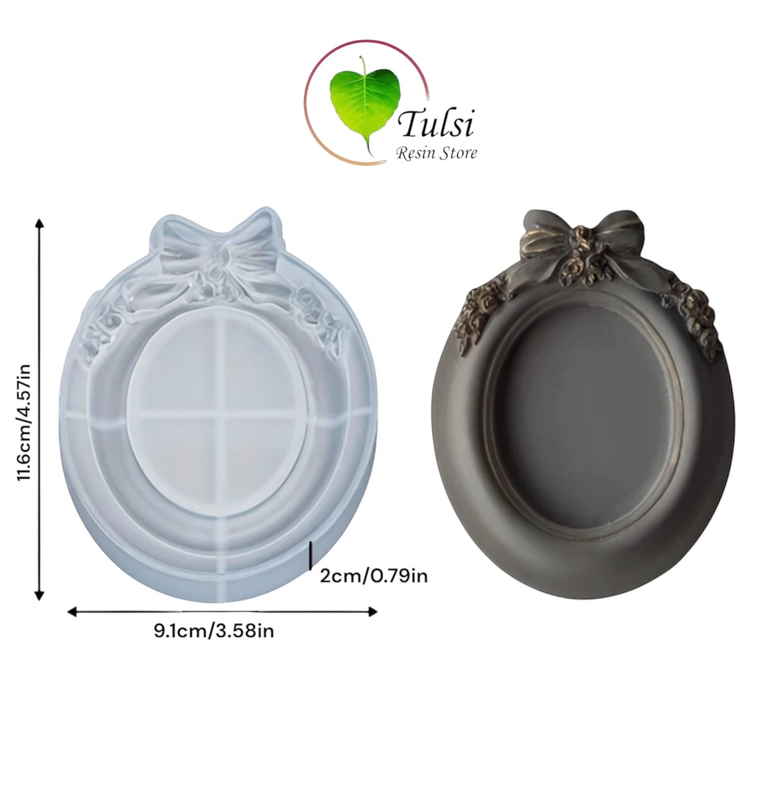 Oval Frame Mould (E) - Small Bow