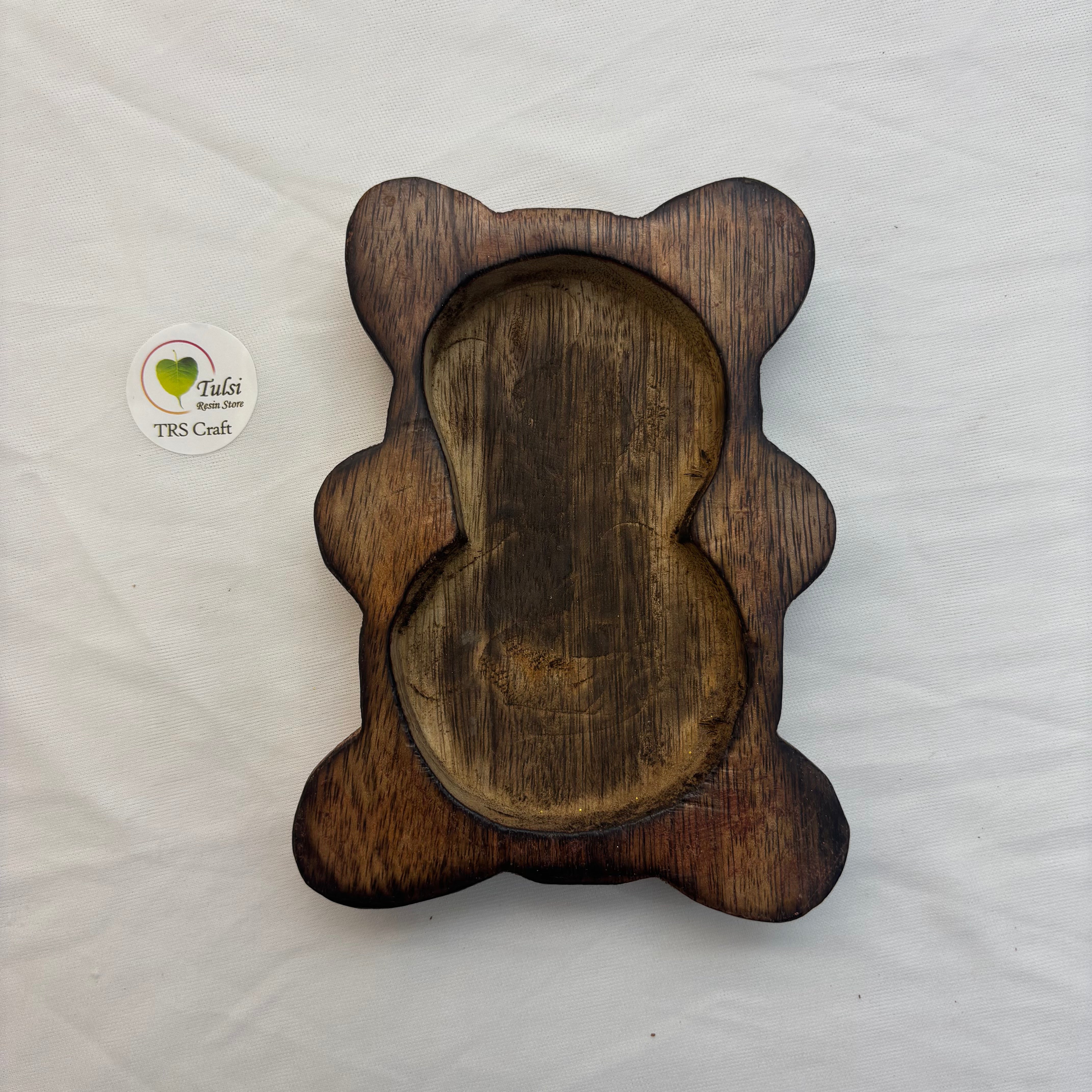 Teddy Bear Wooden Candle Bowl Tulsi Resin Store