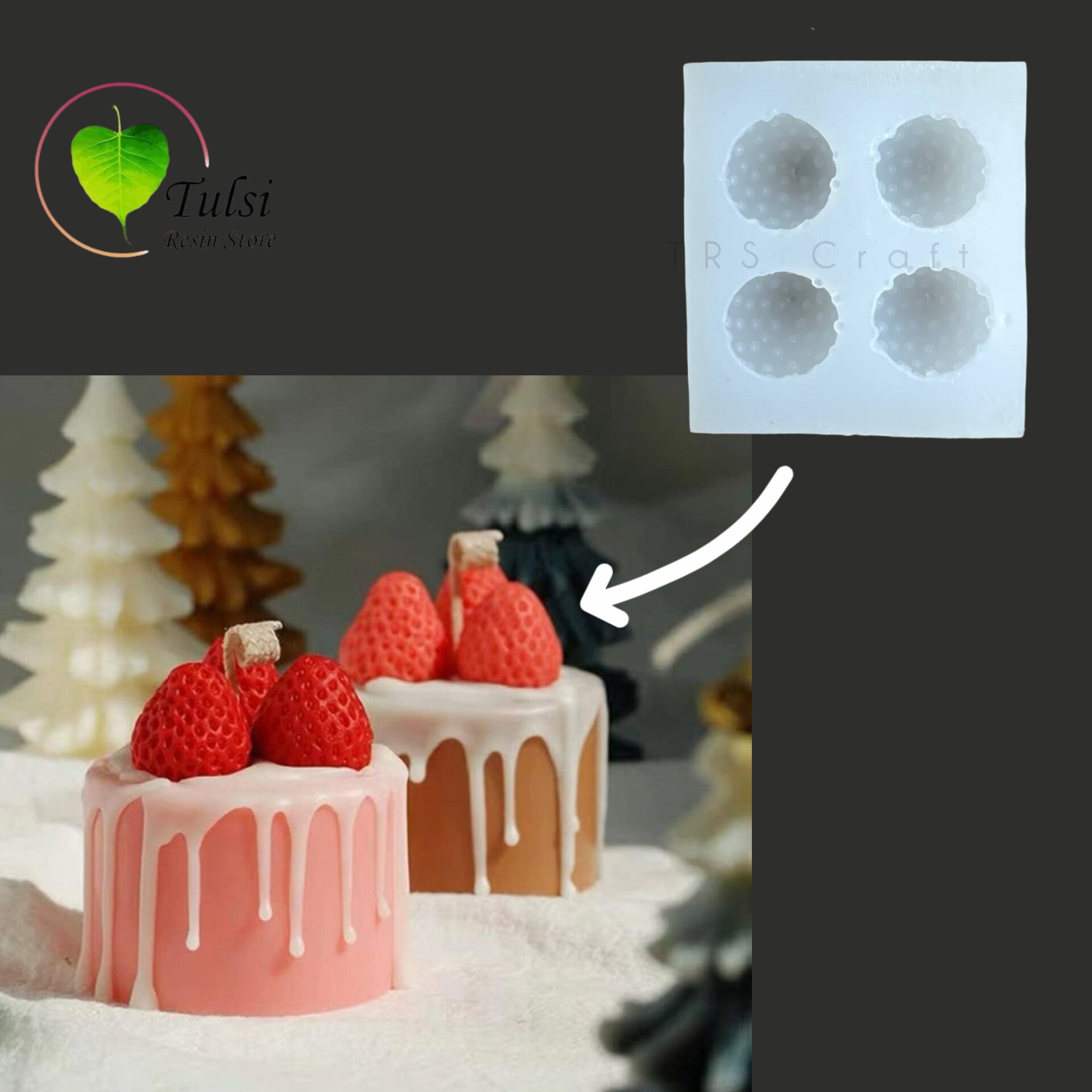 Strawberry Candle Mould - 4 Cavity (HM)