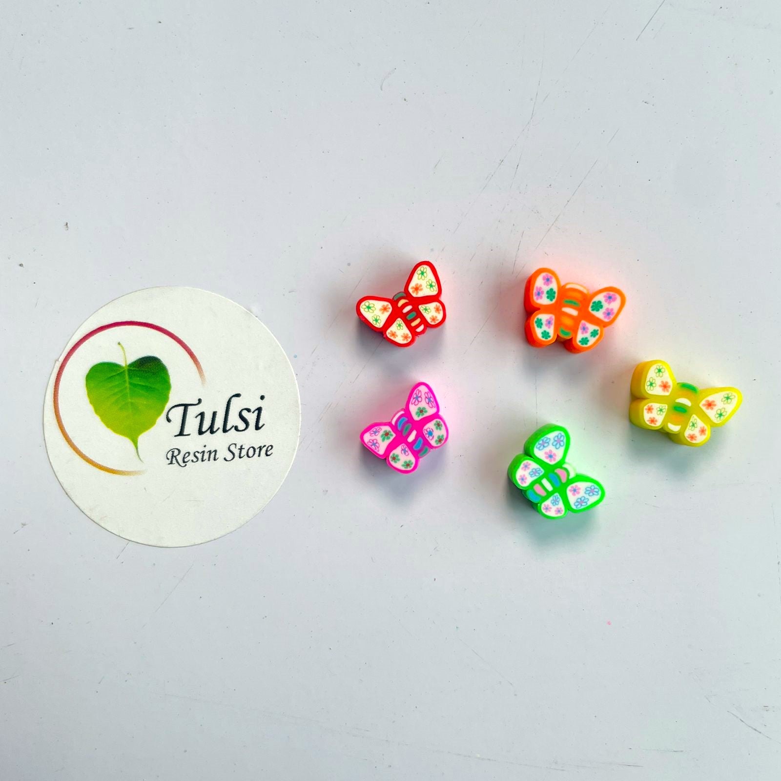 Colourful Butterfly Beads (5 Pcs) Tulsi Resin Store