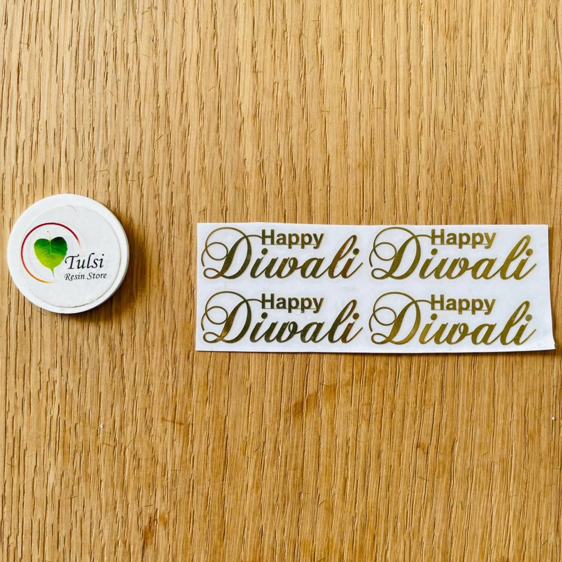Metal Sticker - Happy Diwali (4 Pc) Tulsi Resin Store