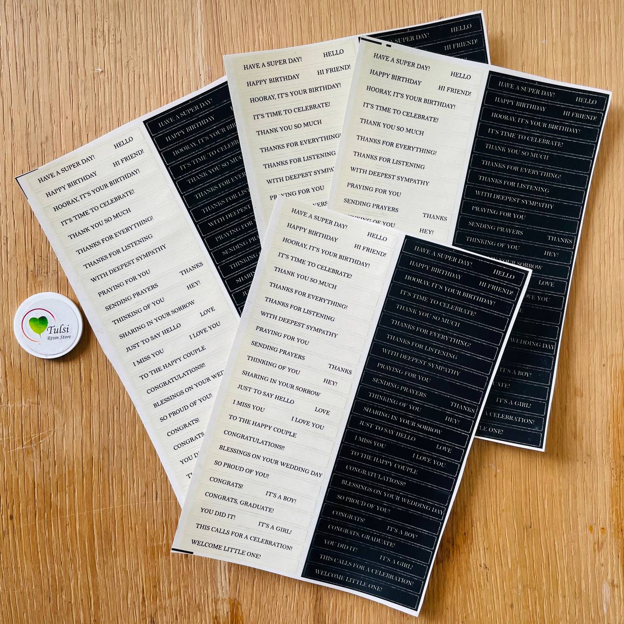 Caption Sticker Sheet C Tulsi Resin Store
