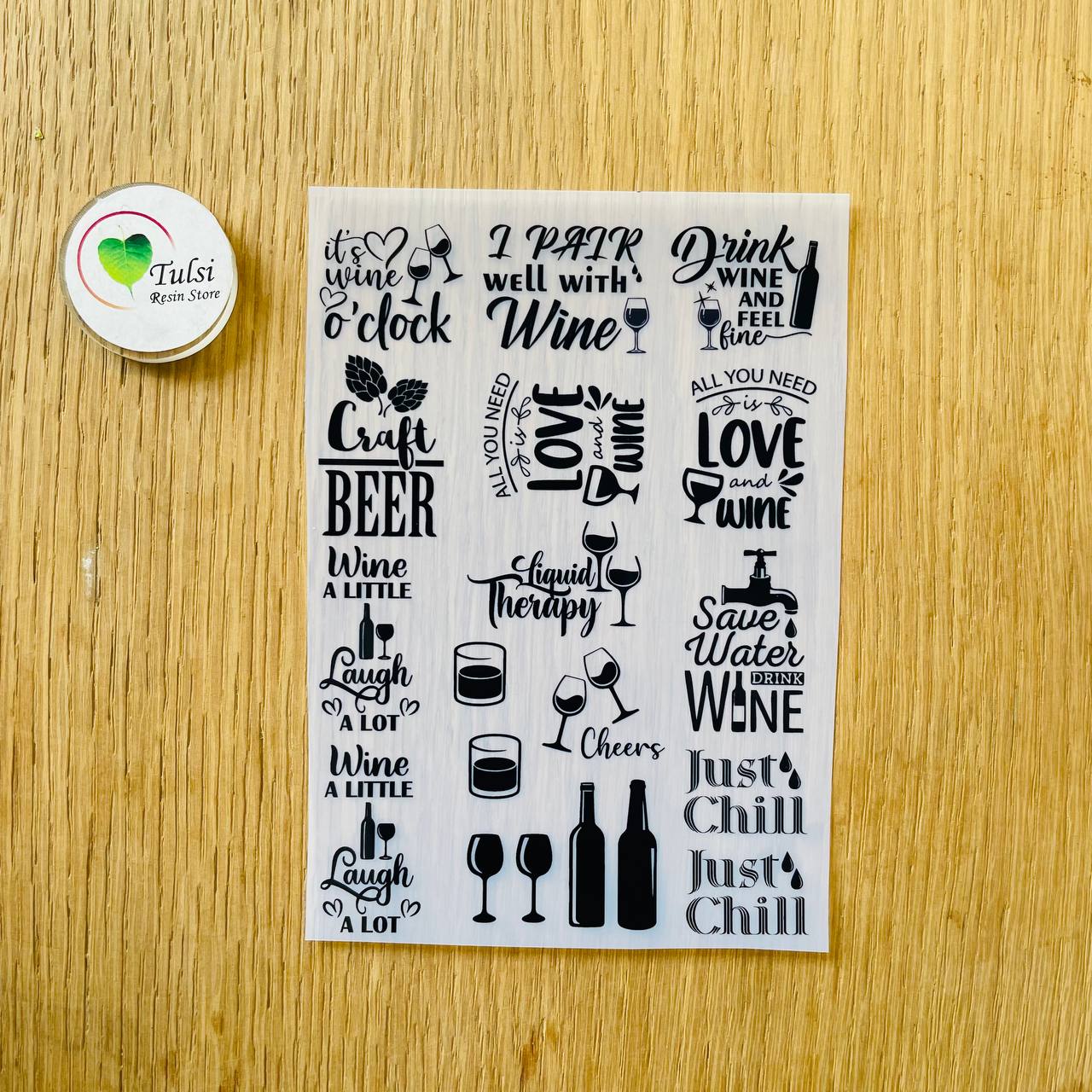 A6 Insert Sheet - Wine Quotes