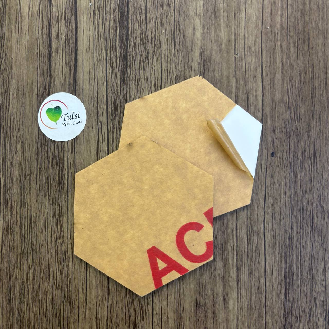 White Acrylic Hexagon Coaster- Set of 12 Tulsi Resin Store