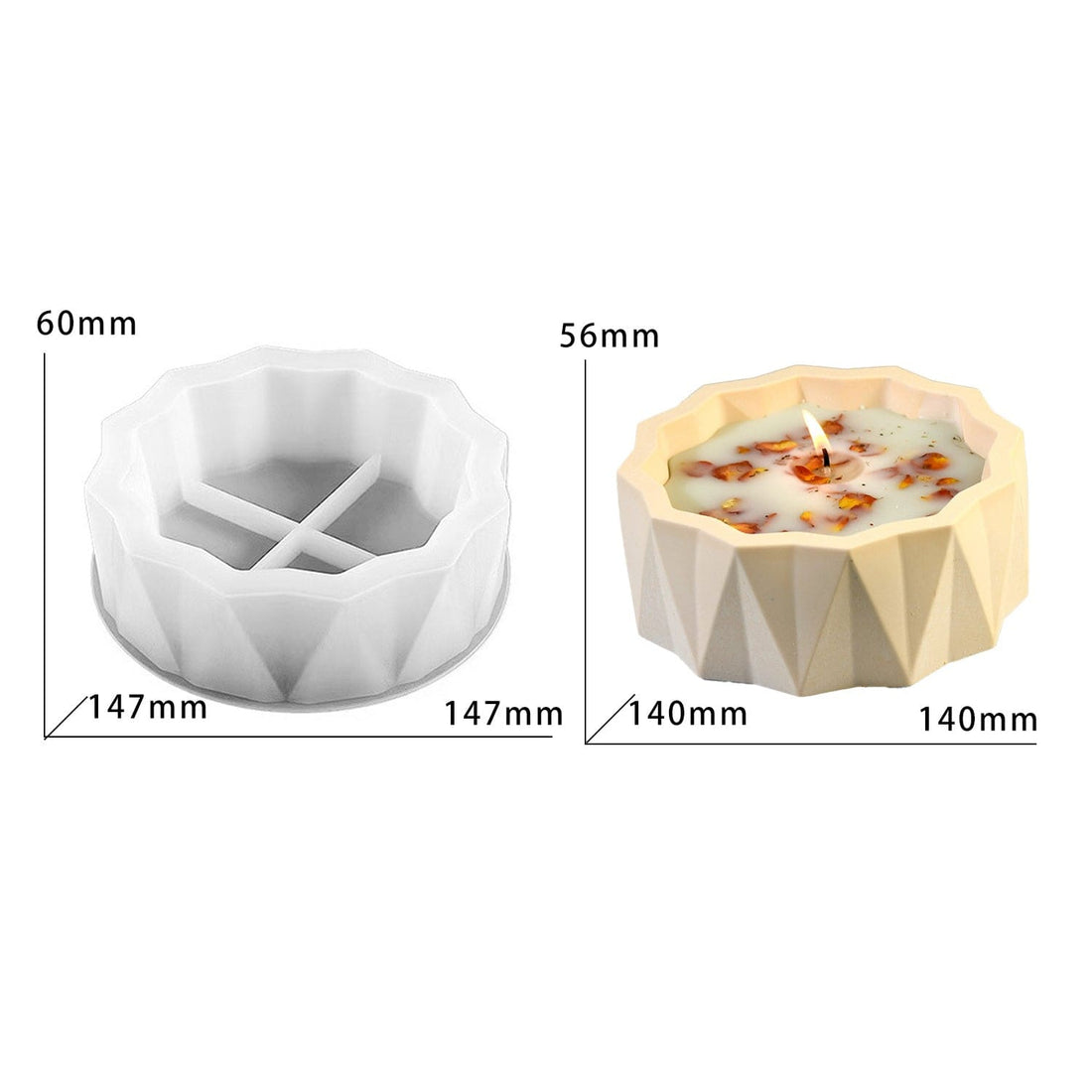 Diamond Cut Candle Holder Mould (A)