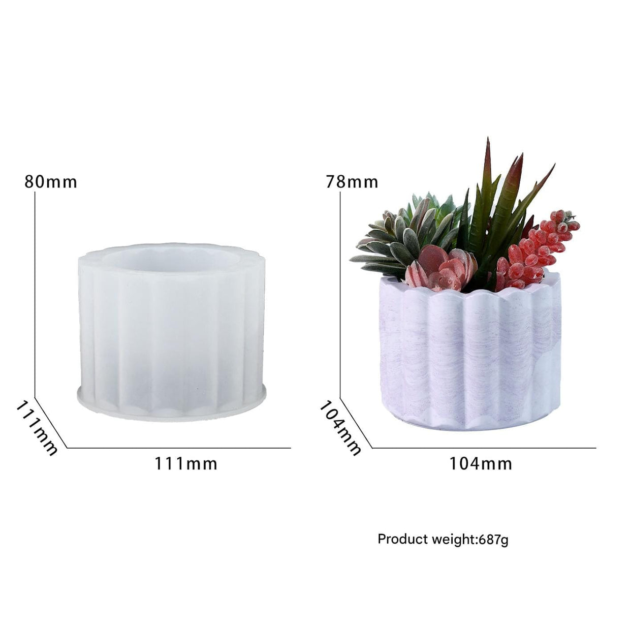 Long Stripes Candle Holder Mould (A2)