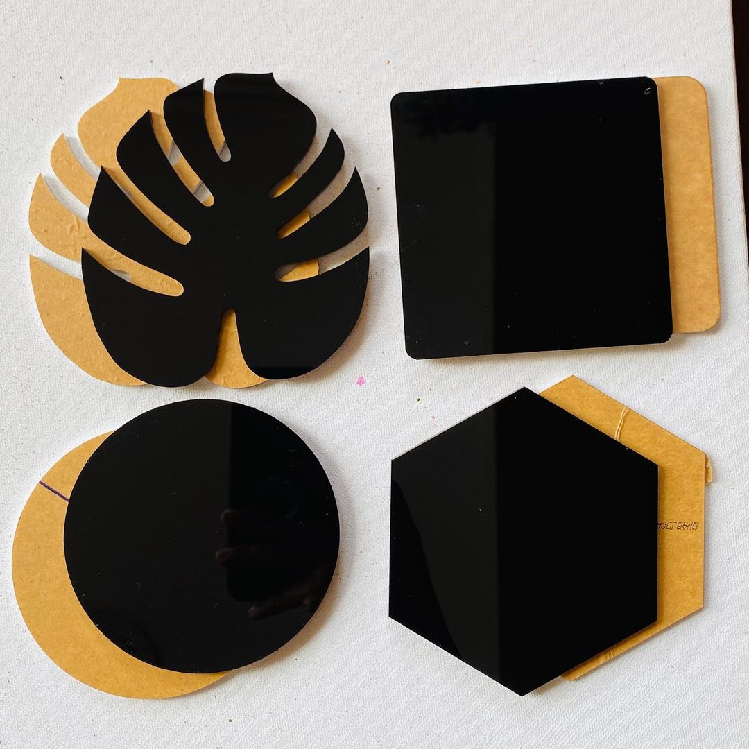 Black Acrylic Coaster tulsiresin