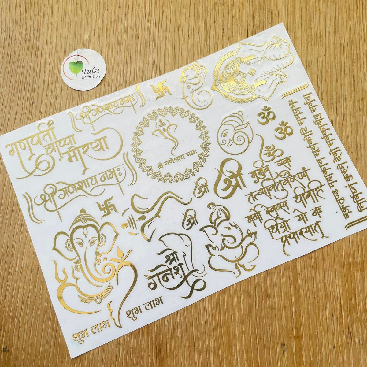 Metal Sticker - A5 Ganesha Mix (A) Tulsi Resin Store