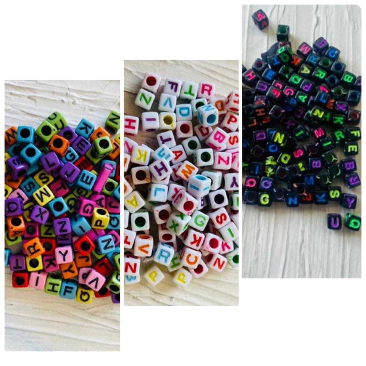 Small Square Alphabet Beads tulsiresin