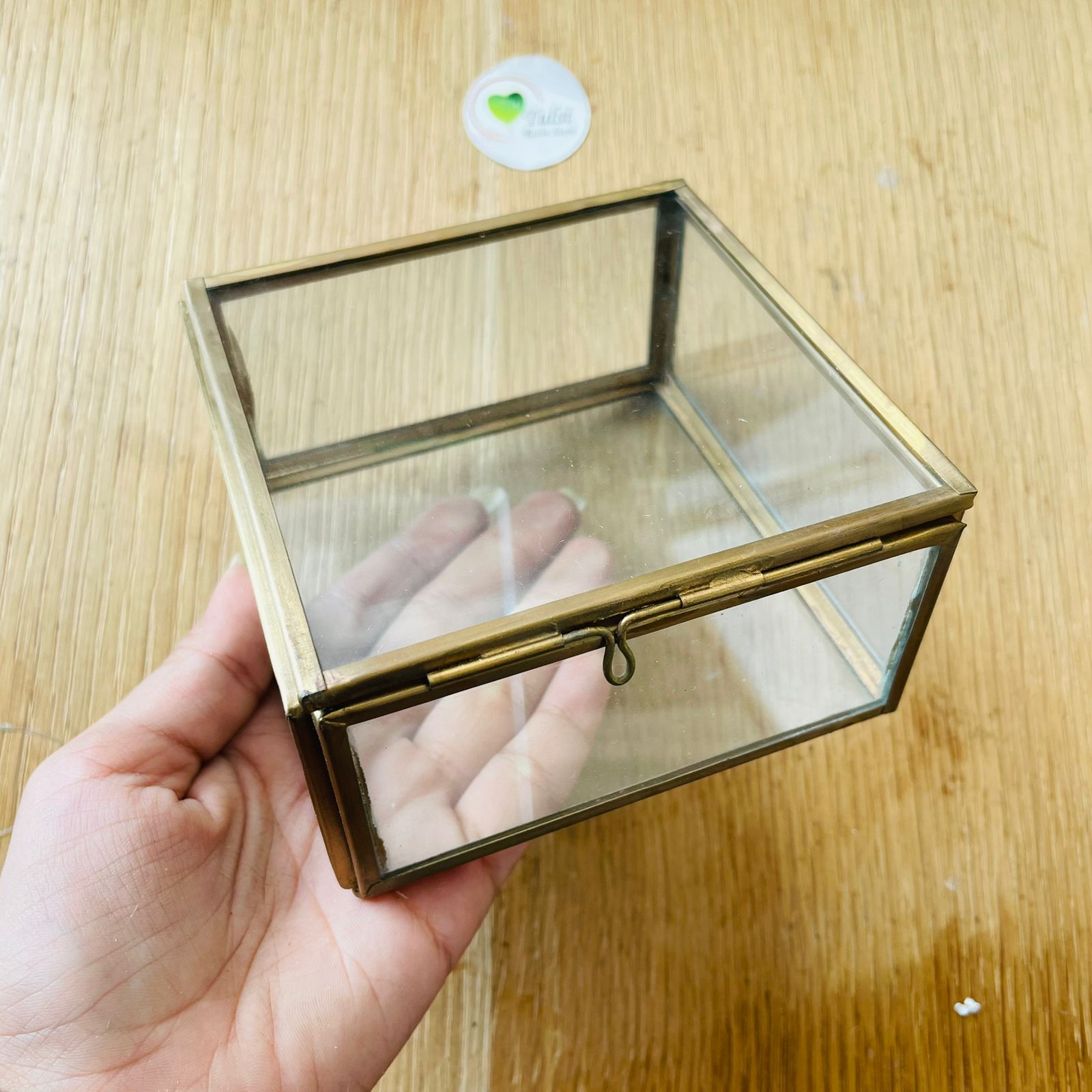 Vintage Metal Glass Box (A)