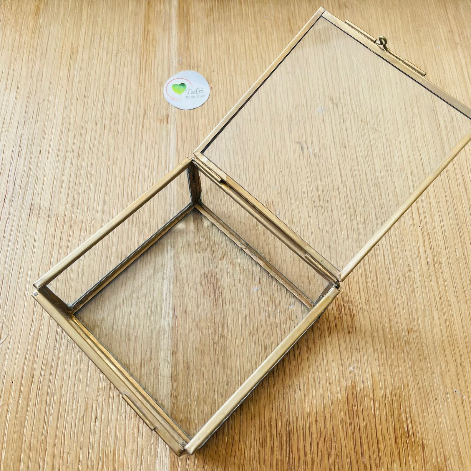 Vintage Metal Glass Box (A)