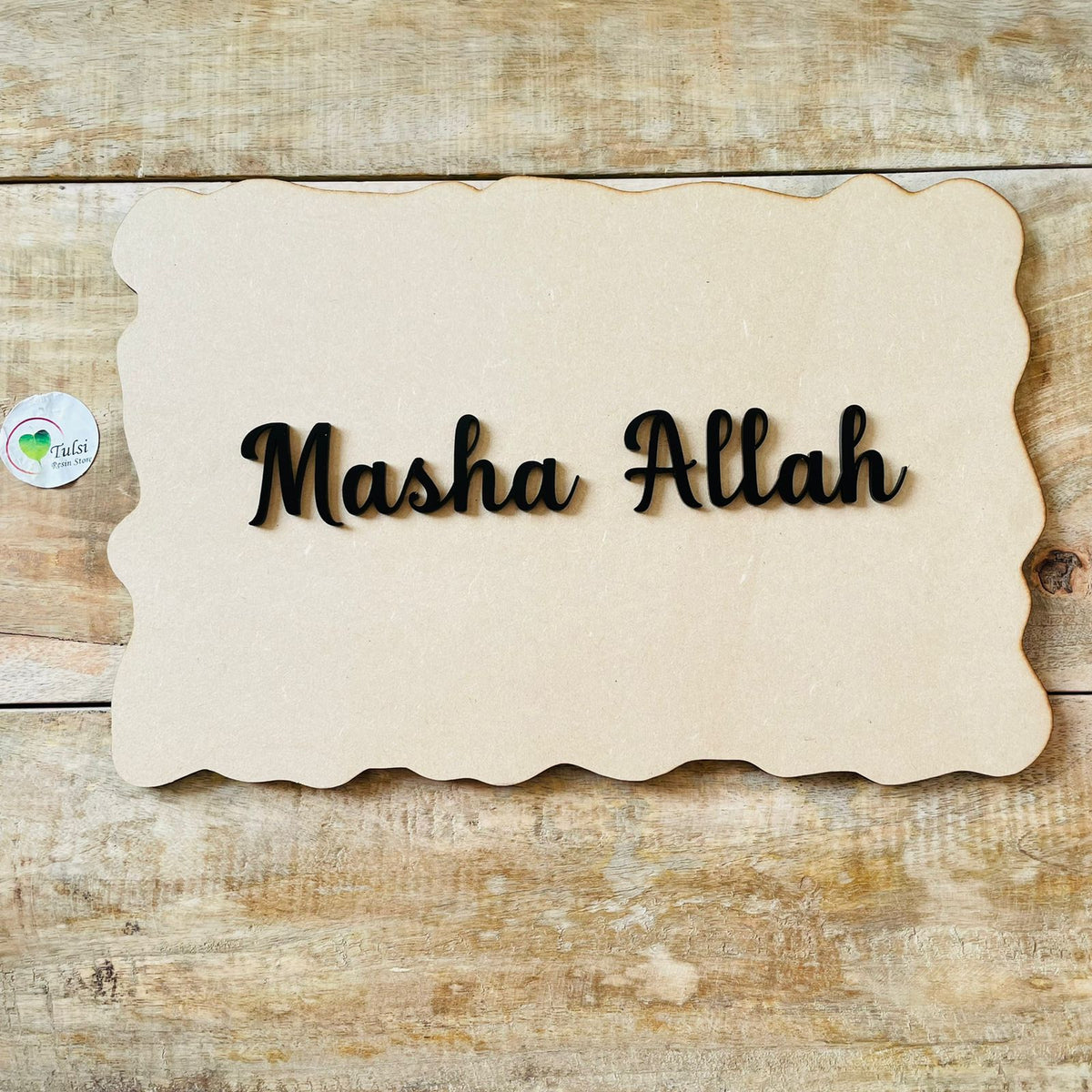 Custom Acrylic Cutout Three Line - Black Tulsi Resin Store