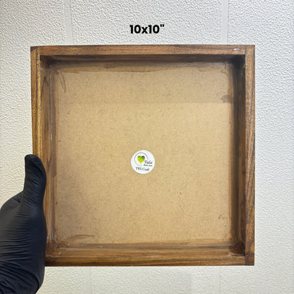 Teakwood Floating Frame (P) - MDF Base 10" by 10" Frame Tulsi Resin Store