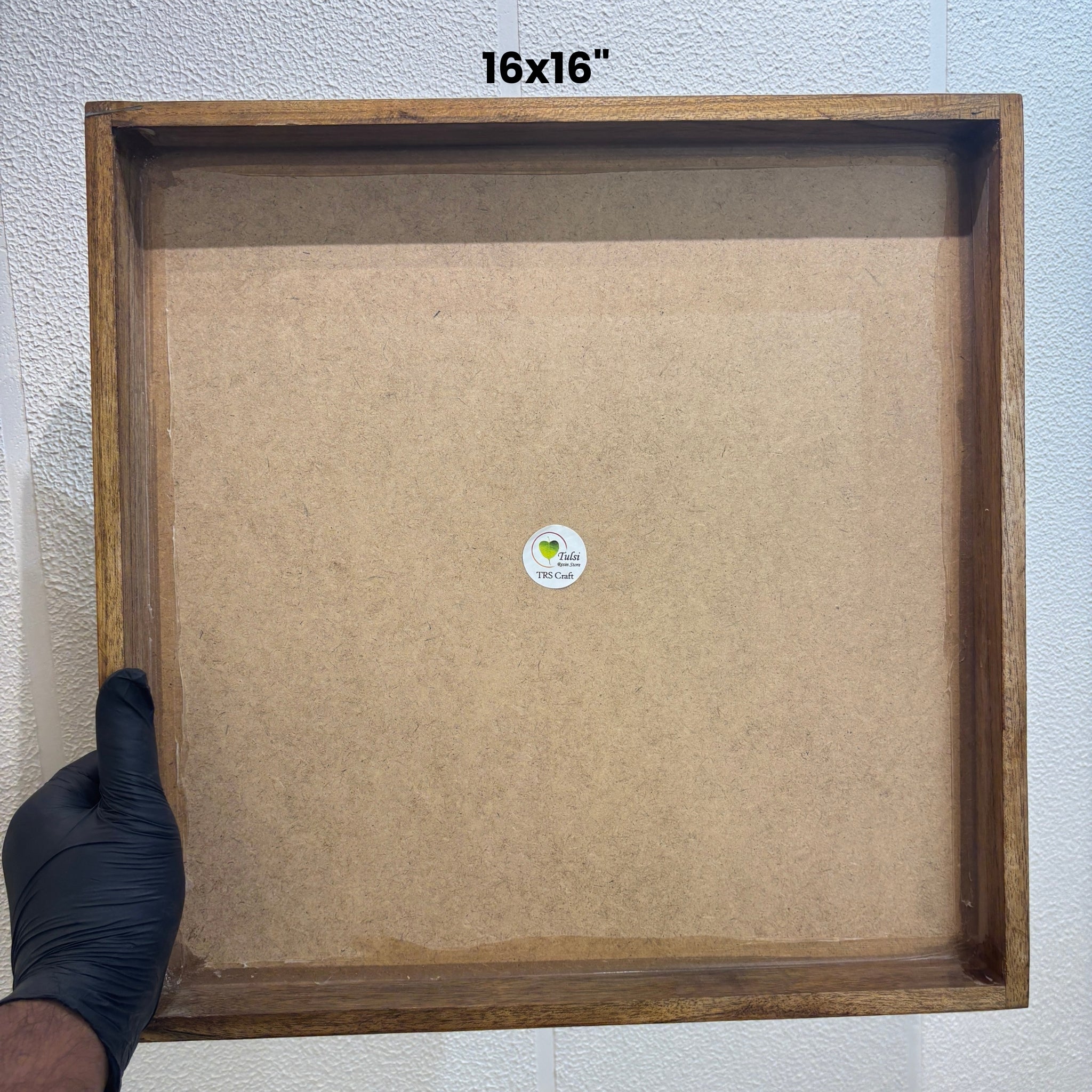 Teakwood Floating Frame (P) - MDF Base 16" by 16" Frame Tulsi Resin Store