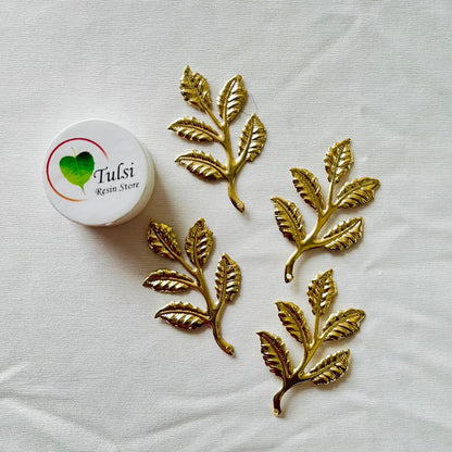 Metal Leaf Charm (K) (2pc) Tulsi Resin Store