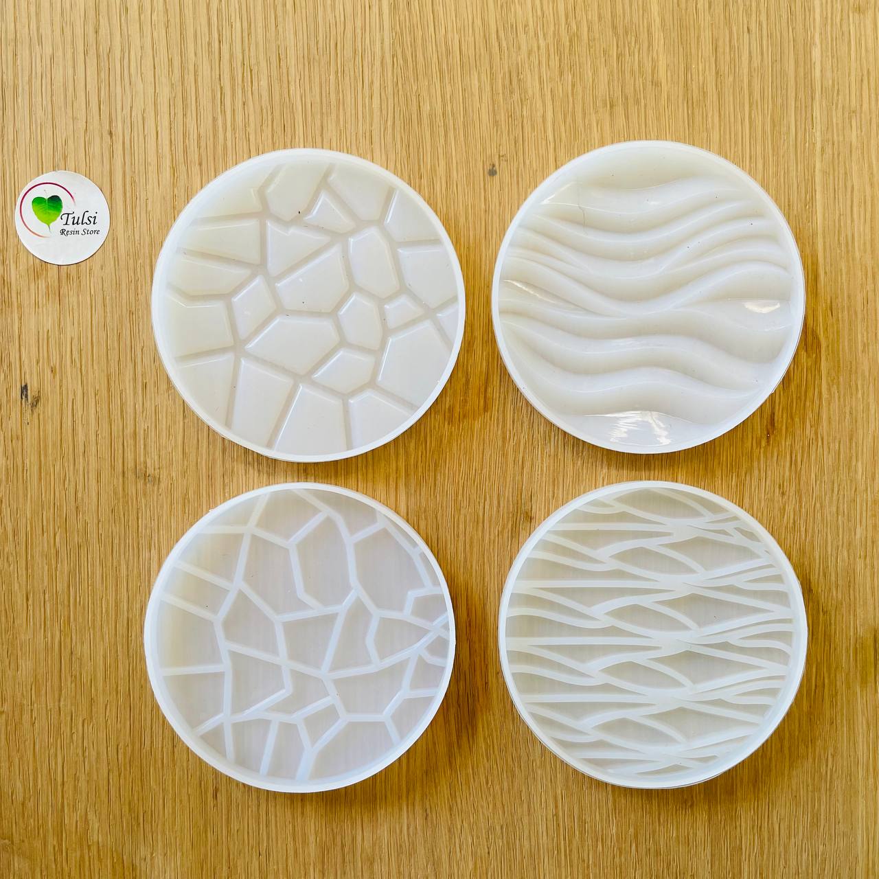 4 Slot Stand And 4 Coaster Mould Set (A)