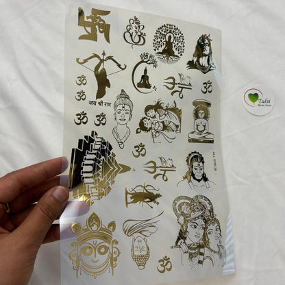Gold Insert Sheet - Mix God Idols (B) Tulsi Resin Store