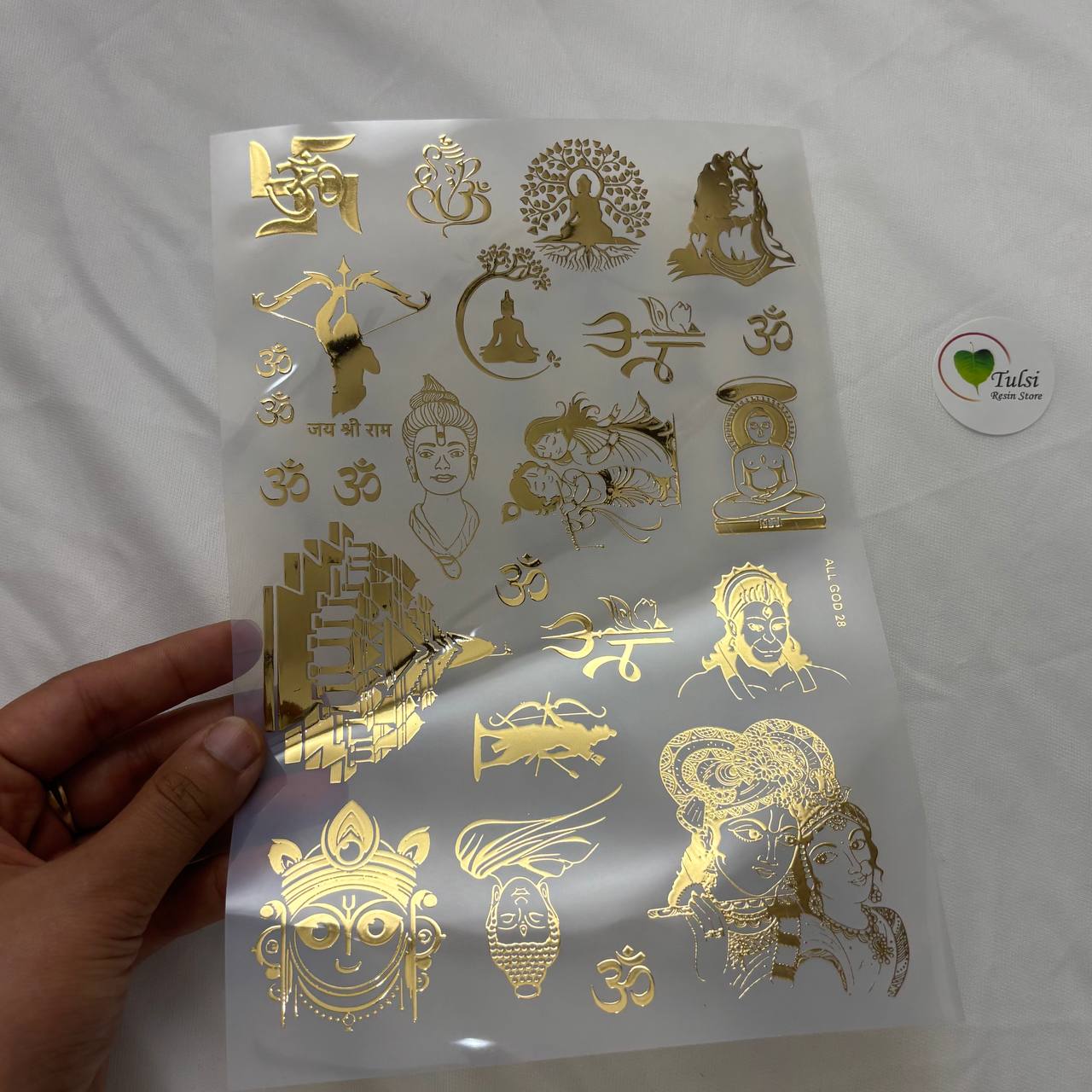 Gold Insert Sheet - Mix God Idols (B) Tulsi Resin Store