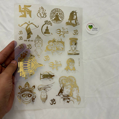 Gold Insert Sheet - Mix God Idols (B) Tulsi Resin Store