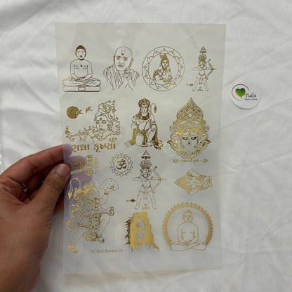 Gold Insert Sheet - Mix God Idols (A) Tulsi Resin Store