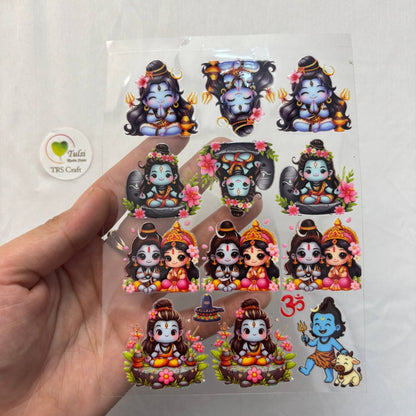 A6 UV DTF Sticker - God Idols Shivji (E1)