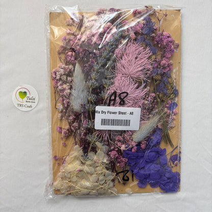 Mix Dry Flower Sheet - A8 Tulsi Resin Store