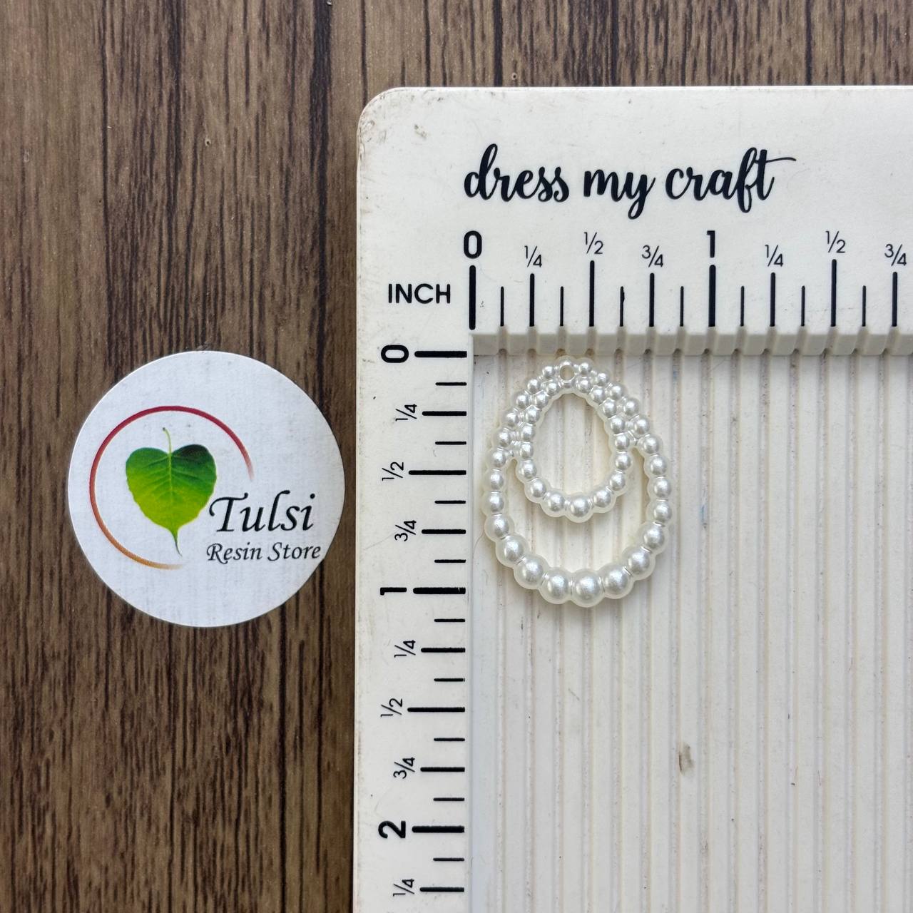 White Pearl Ring (E) - Double Tulsi Resin Store