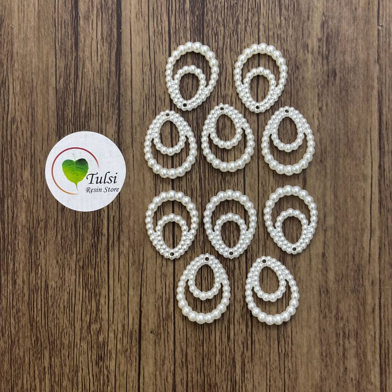 White Pearl Ring (E) - Double Tulsi Resin Store