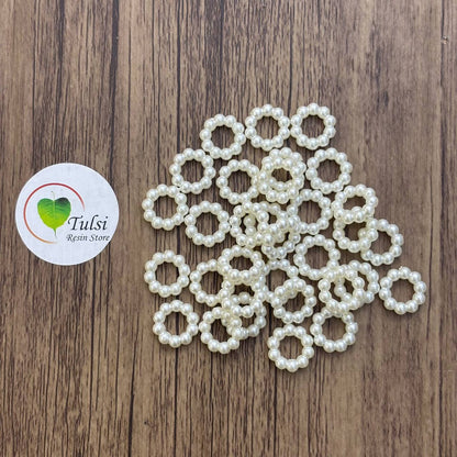 White Pearl Ring (D) - Mini 0.5" Tulsi Resin Store
