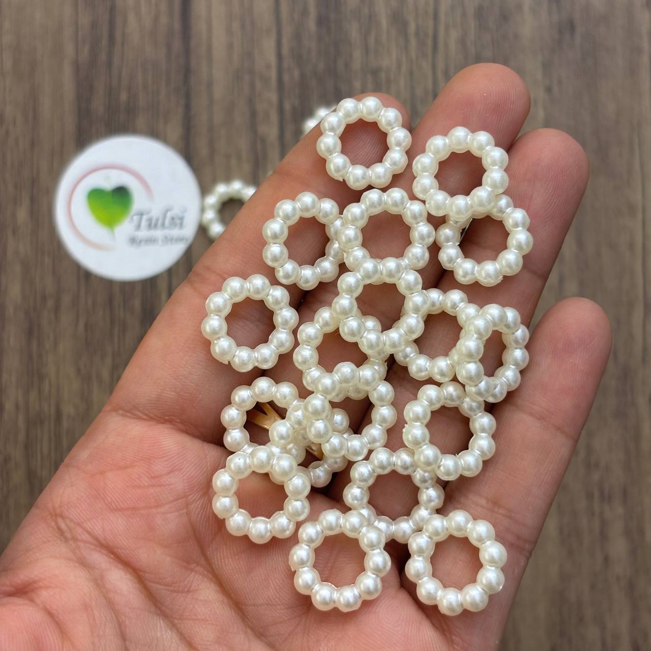 White Pearl Ring (D) - Mini 0.5" - - Tulsi Resin Store