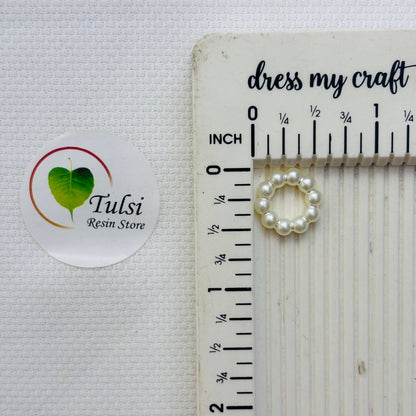 White Pearl Ring (D) - Mini 0.5" Tulsi Resin Store