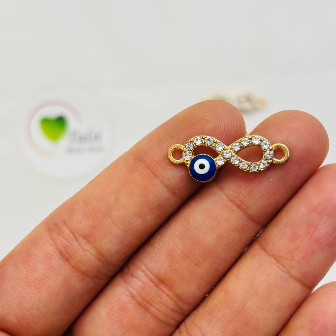 Diamond Evil Eye Two Hook Charm (D) Tulsi Resin Store