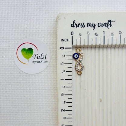 Diamond Evil Eye Two Hook Charm (D) Tulsi Resin Store
