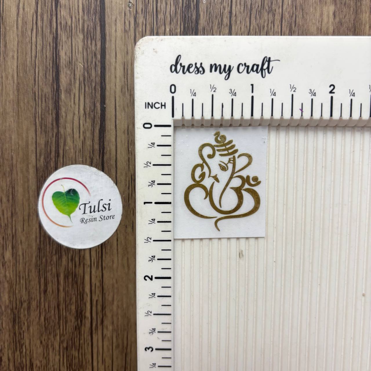 Metal Sticker - Ganpati (C) 1.35 Inches Tulsi Resin Store