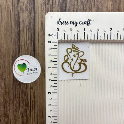 Metal Sticker - Ganpati (C) 1.35 Inches Tulsi Resin Store