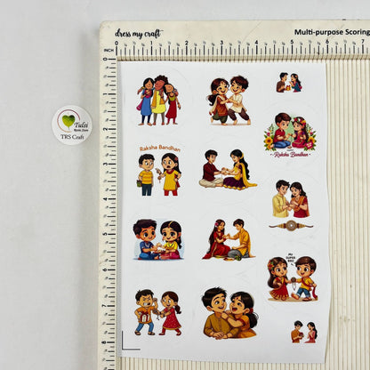 White Rakhi Sticker Sheet (A)