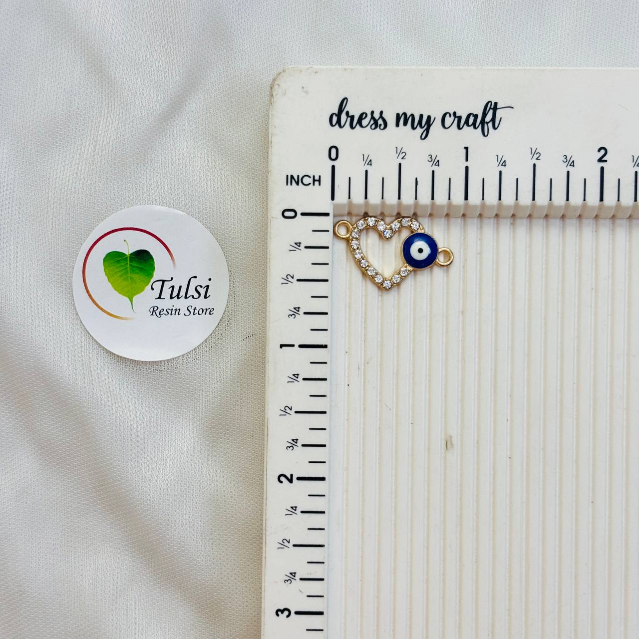 Diamond Evil Eye Two Hook Charm (C) Tulsi Resin Store