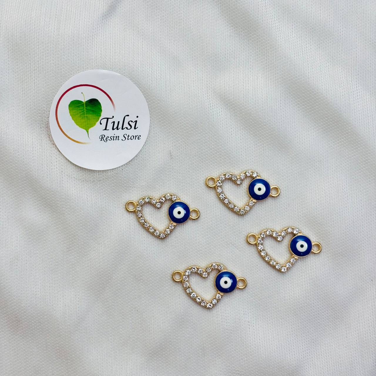Diamond Evil Eye Two Hook Charm (C) Tulsi Resin Store