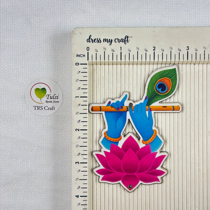 MDF Printed Murli With Lotus Cutout Big Tulsi Resin Store