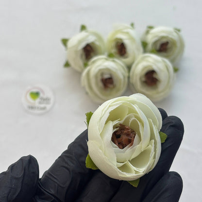 Peony Artificial Flower (5 Pcs) - White - Tulsi Resin Store