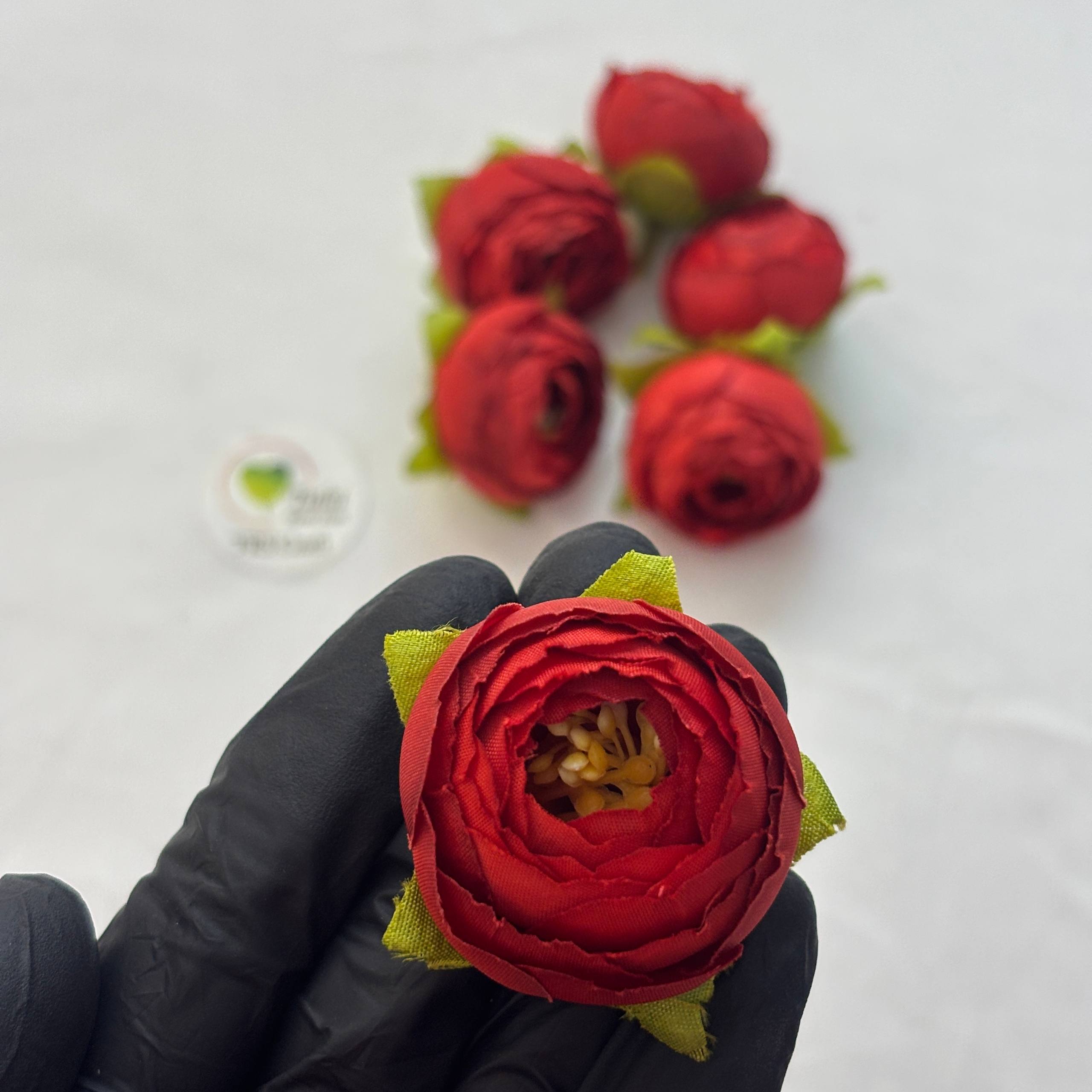 Peony Artificial Flower (5 Pcs) - Maroon - Tulsi Resin Store