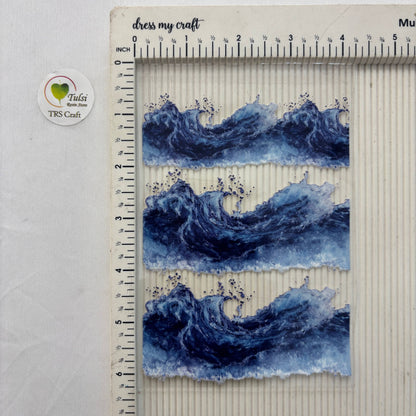 A6 UV DTF Sticker - Ocean Theme (D) - Waves
