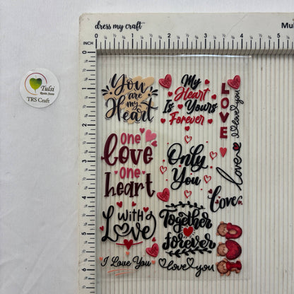 A6 UV DTF Sticker - Love Caption (B)