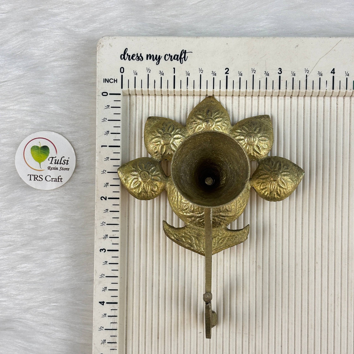 Brass Diya With Stand (03) - Panch Arti