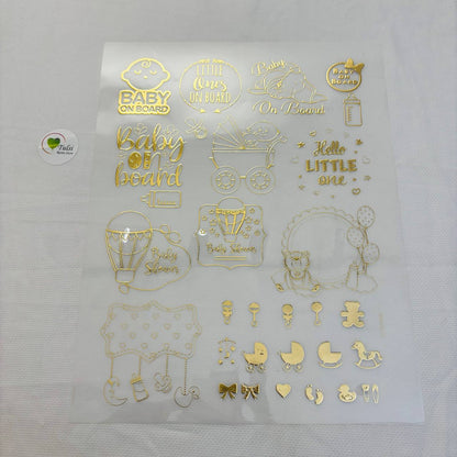 Gold Insert Sheet - A4 New Born Captions (A)